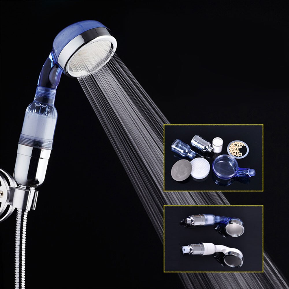 3 Modes Bath Shower Adjustable Jetting Shower Head High Pressure Saving Water Bathroom Anion Filter Shower Head