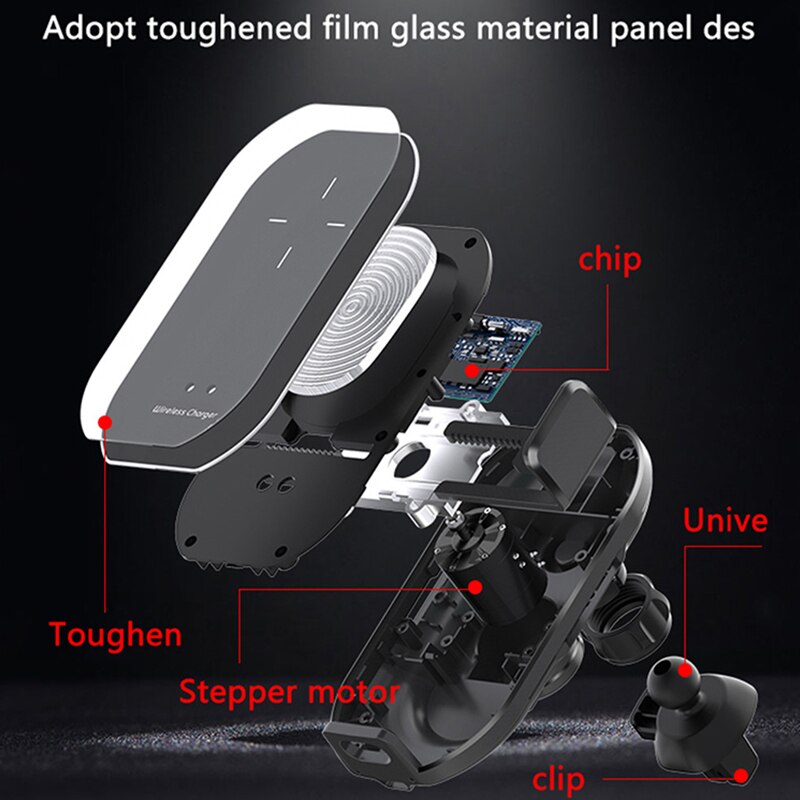 10 W Qi Draadloze Oplader Voor Iphone 11 Pro Xs Max X 8 Samsung S20 S10 Draadloze Snelle Opladen Infrarood automatische Auto Clip Beugel