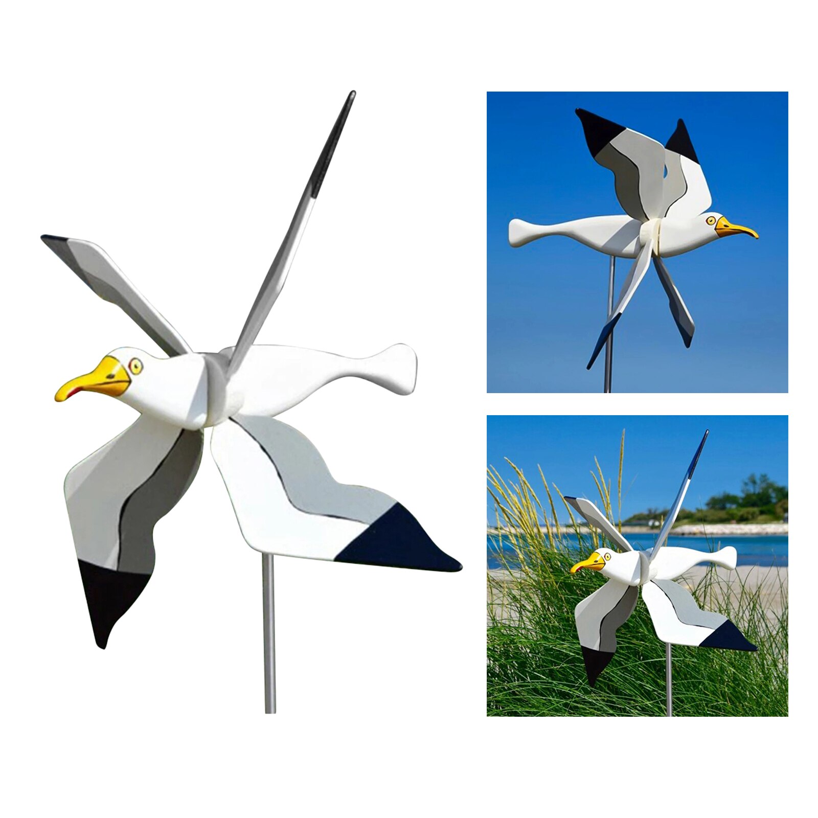 WhirligigSeagull Windmill Garden Ornaments Weather Resistant For Outdoor