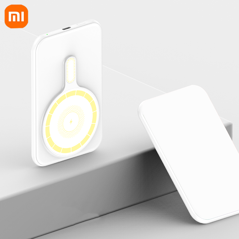 Xiaomi 5000 mah magnetisk trådløs oplader powerbank magsafe eksternt batteri super hurtig opladning powerbank til iphone 15 16: Guld