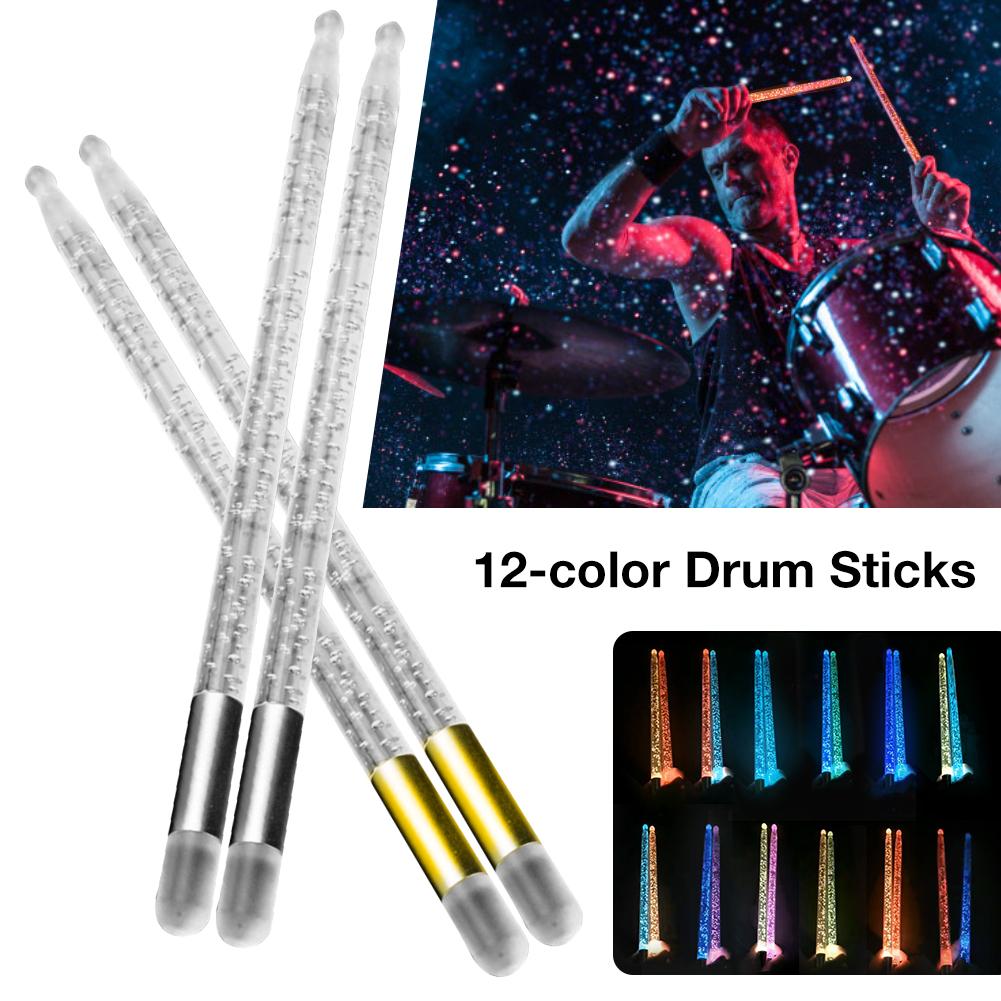 Baguettes de batterie lumineuses en acrylique, 5a, LED lumineuses pour la Performance sur scène