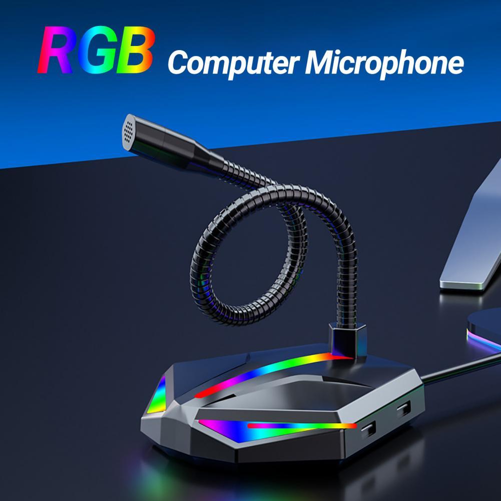 Computer Microphone RGB Lighting USB Wired Microphone for Laptop PC Condenser Microphone Desktop Microphone microfone микрофон