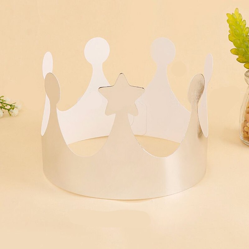 30 Stks/set Goud Zilver Verjaardagsfeestje Hoeden Papier Crown Kids Verjaardagsfeestje Supplies Partij Kroon Hoed Cap Viering Bruiloft Decor: M26 silver