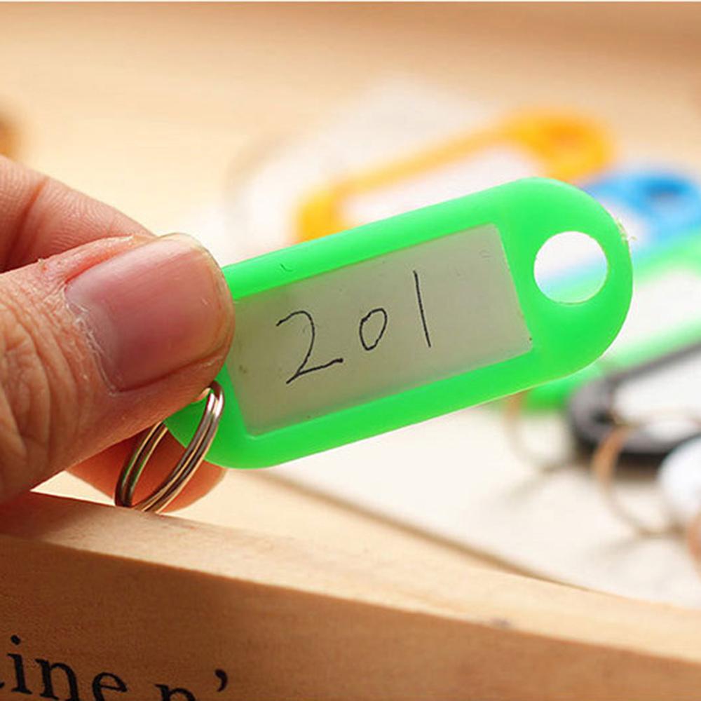 Plastik nøgle tags rejsetaske og bagage id label tags med ring og klart vindue nøgle arrangør kæder ringe værktøjer