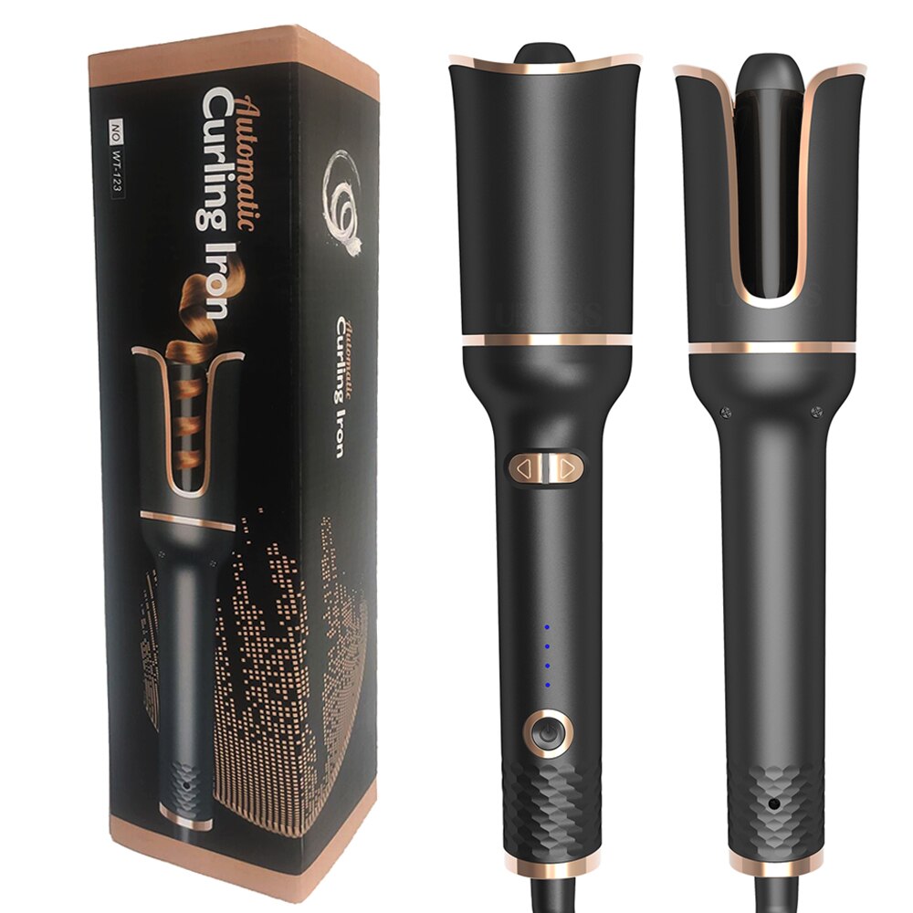 Fer à friser en céramique rotatif automatique, machine à sertir pour onduler les cheveux, appareil à chauffage rapide: L'UA
