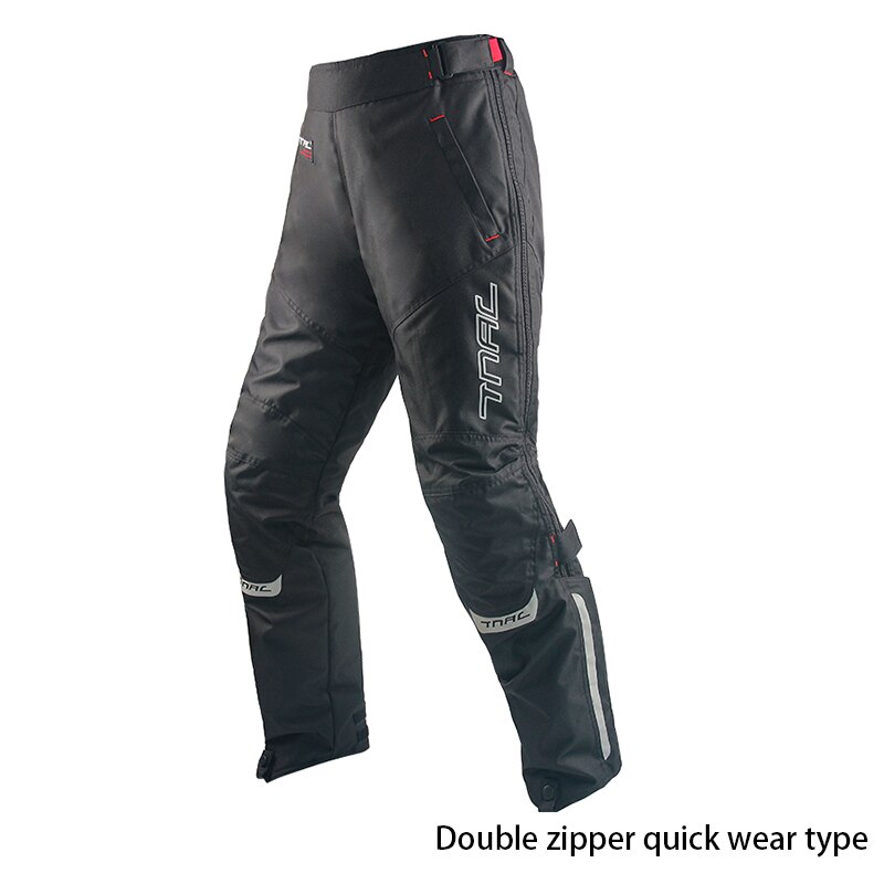 TNAC-Protectores de piernas para motocicleta, protectores de rodilla para Motocross, ligeros, a prueba de viento, más gruesos, CE,: Zipper black / XXXL