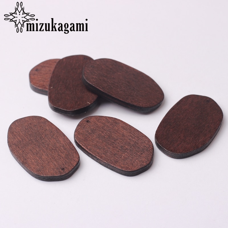 Natürliche Holz Geometrische Oval Form Charms Anhänger 24*39 MM 6 teile/los Für DIY Ohrringe, Der Zubehör