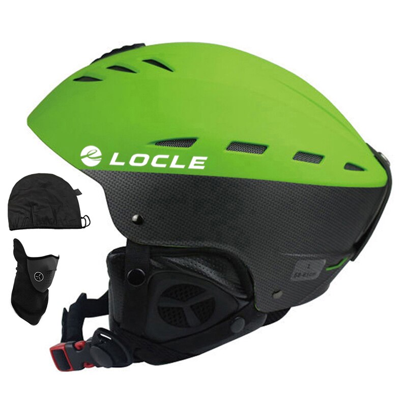 Locle top skidhjälm ce-certifiering abs+eps skidhjälm snöskridskoåkning snowboard skateboardhjälm 55-61cm: Grön / M  (55-57cm)
