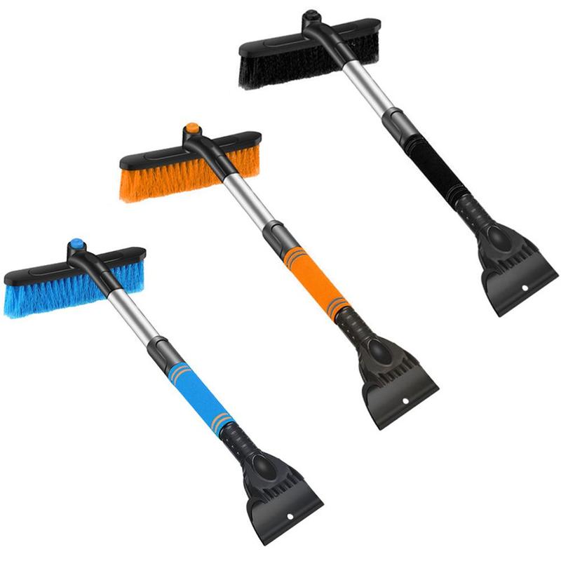 Glass Brush Winter Car Windshield Ice Scraper Extendable Accessories Wash Tool Broom Remover Steel Cleaner B4Q0