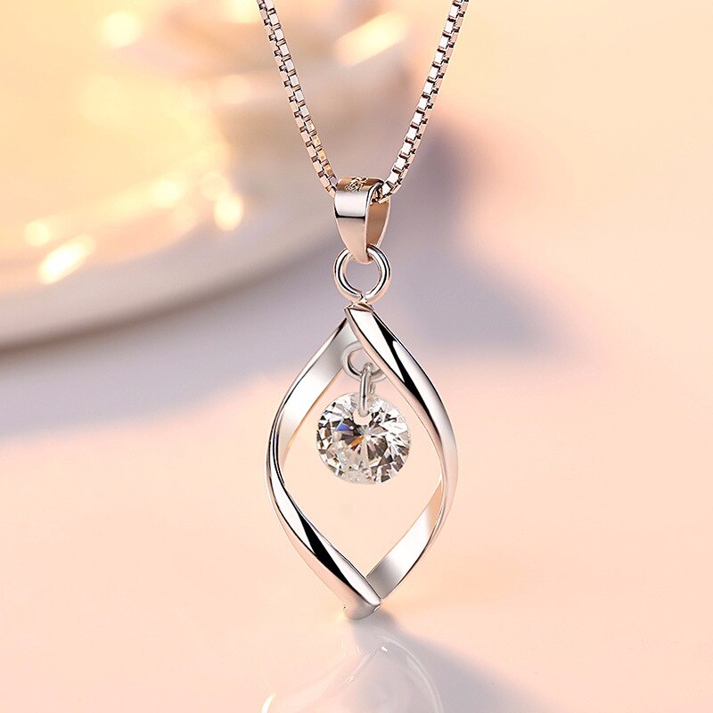Eenvoudige Water Kettingen Voor Vrouwen Verklaring Zirkoon Stenen Hangers Ketting Bruiloft Bruids Sieraden