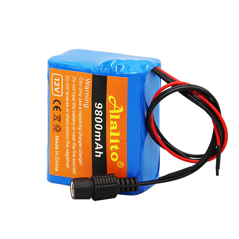 Originele 12V 9.8Ah 9800Mah 18650 Oplaadbare Batterijen 12V Met Bms Lithium Batterij Bescherming Boord + 12.6V 1A Charger