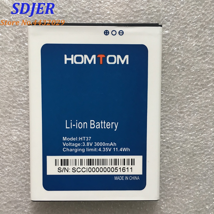 100% HOMTOM HT37 Pro Battery Large Capacity Full 3000mAh Backup Batteries Replacement For HOMTOM HT37 Smart Phone