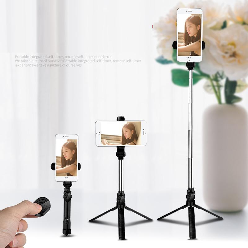 Wireless Remote Bluetooth-compatible Selfie Stick with Mini Tripod and Mirror for IPhone Samsung Huawei Android Selfy Stick