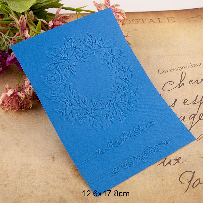 Embossing Folder Flower Wreath Scrapbooking Plastic Embosser Folders Card Making Supplies Album Wedding Invite Paper Craft Decor