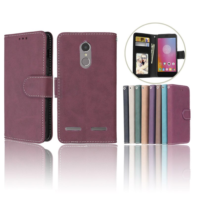 De cuero para Lenovo K6 funda magnética de cuero Flip para Lenovo K6 de 5,0 "K33a48 K33a42 teléfono caso cubierta con titular de la tarjeta