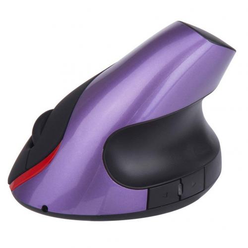 2.4GHz 5 Buttones Rechargeable Battery Wireless Ergonomic Vertical Optical Mouse: Purple