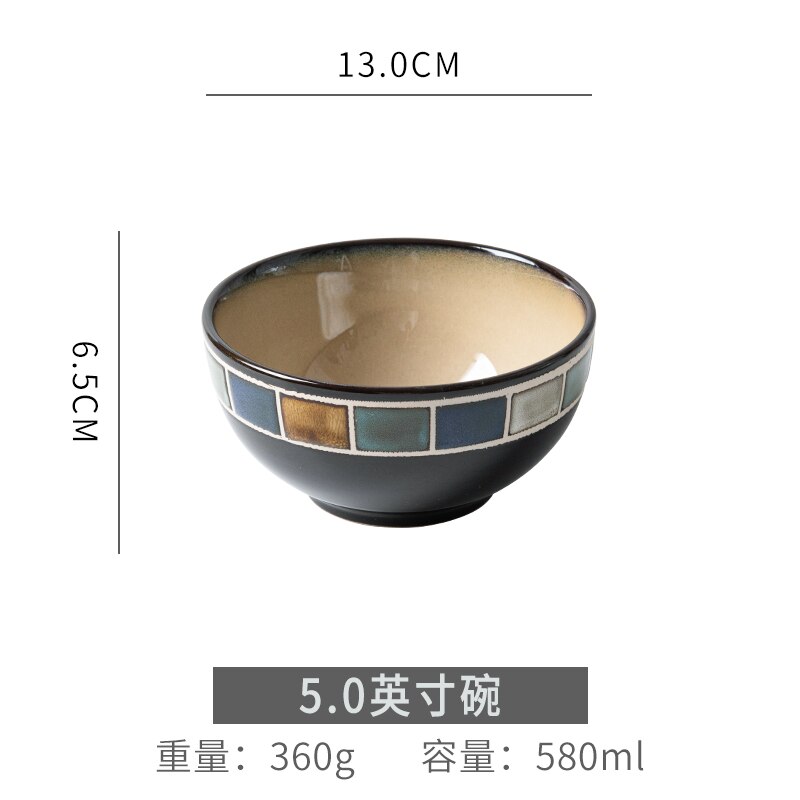 Japanese-style Bowl and Plate Combination Ceramic Tableware Sets Noodle Soup Bowl Western Food Steak Dish Dinner Plates