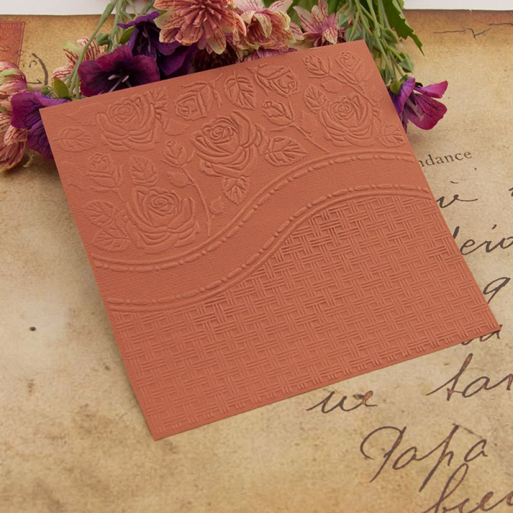 Plastic Rose Flower Pattern Stencils Embossing Folders DIY Scrapbooking Paper Card Making for Photo Album Wedding Decoration