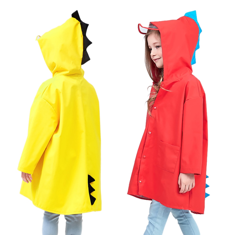 3 Colors Cute Small Dinosaur Waterproof Polyester Rain Coat Body Cover Boy Children Girls Kindergarten Student Kids Raincoat