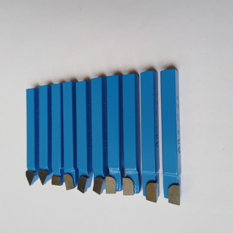 10Pcs Blue Carbide Draaibank Tool Bit 1/4Inch Metalen Tip Getipt Cutter Set Voor Cnc Gereedschap