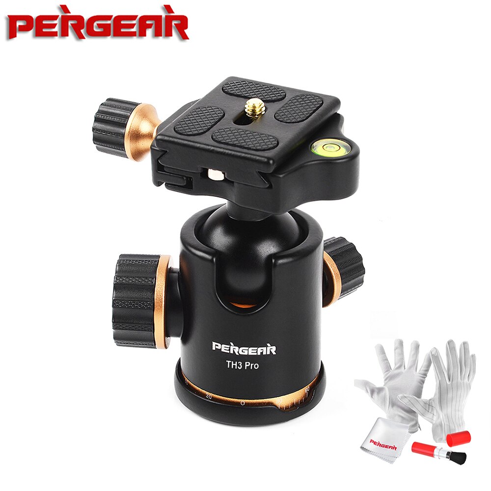 Pergear TH3 Pro Tripod Ball Head 8KG Loading Capacity 360 Degree Rotating Panoramic for Monopod DSLR Camera Metal Build