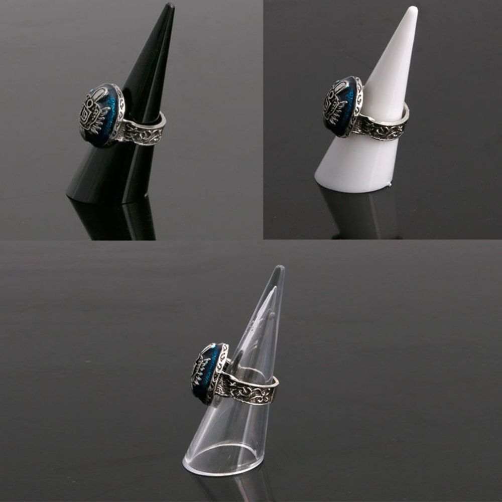 1X Schwarz Weiß Finger Kegel Fingertip Ring Stehen Schmuck-Display Halter Kunststoff Lagerung Neue Nützliche Schmuck Zubehör