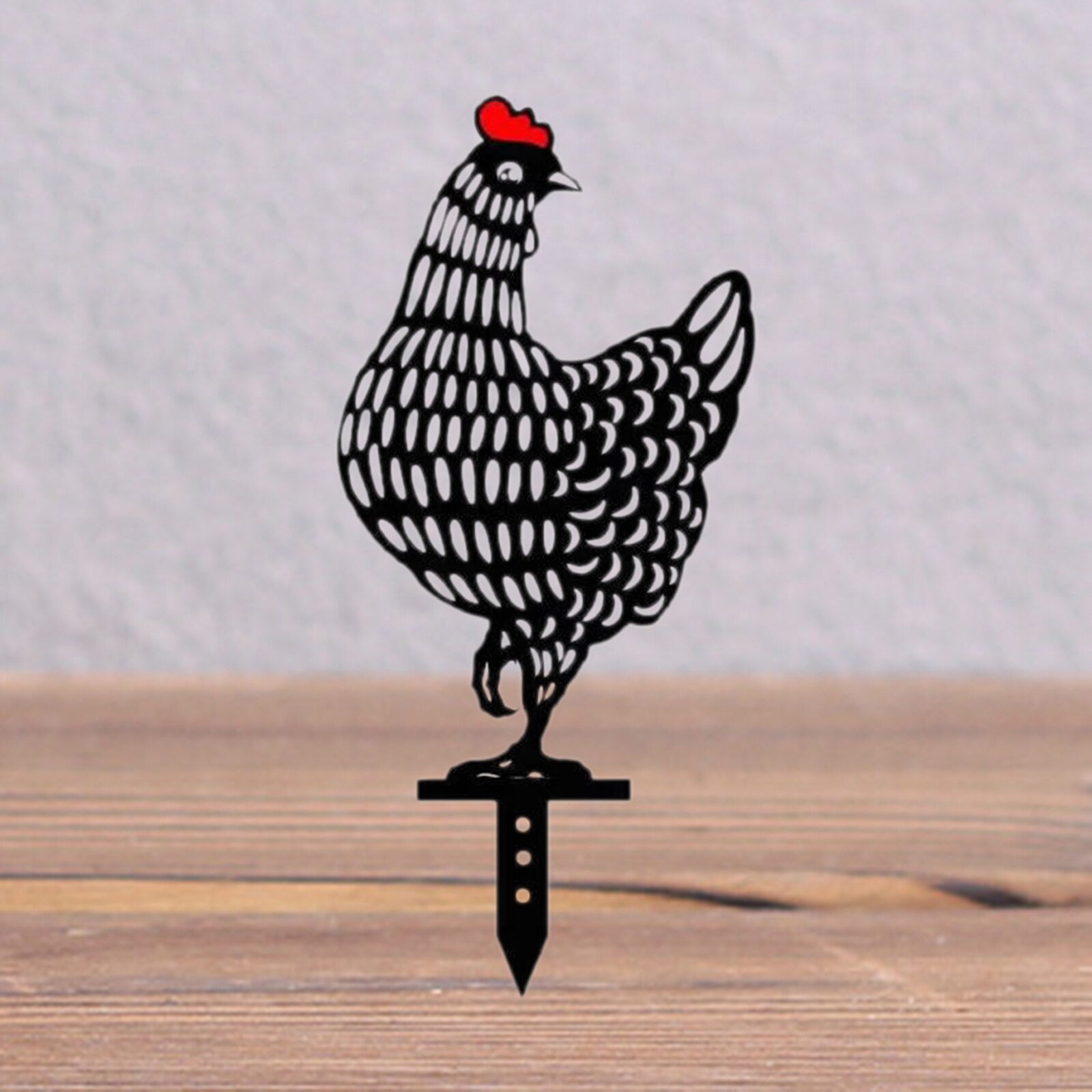 Decoración acrílica de gallo y gallina, decoración artística para césped y jardín, adorno de suelo, decoración hueca con forma de Animal para césped al aire libre