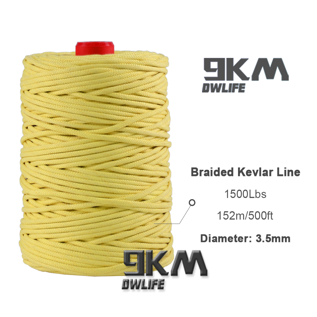 40lb-5000lb Kevlar Kite Line String for Fishing Assist Cord Kite Flying Outdoor Camping Tent Cord Low-stretch Cut-resistance