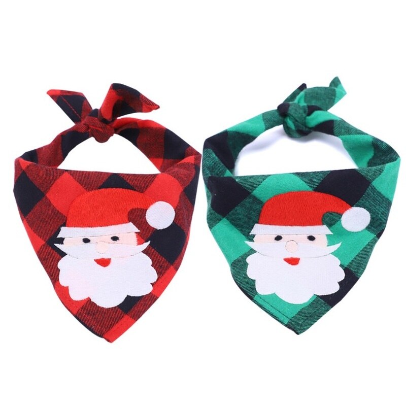 Christmas Pet Dog Triangle Bandanas Xmas Large Dog Scarf Collar Neckerchief Puppy Dogs Pet Bow Ties Slobber Towel Clothes