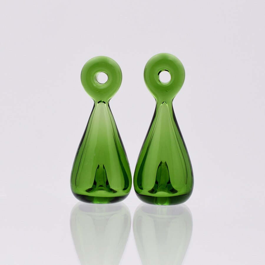 1X Diffusor Parfüm Nachfüllbar 39*17mm Farbige handmade Ätherisches Öl Aromatherapie Flasche Anhänger tropfen schmuck glas anhänger: green