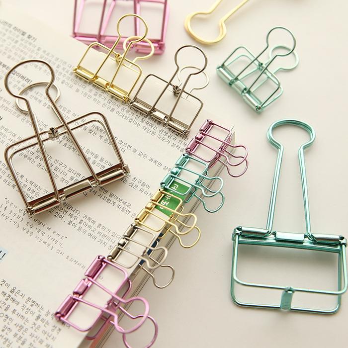 mini cip metall bulldog mappe klips notatbok farge sengenett