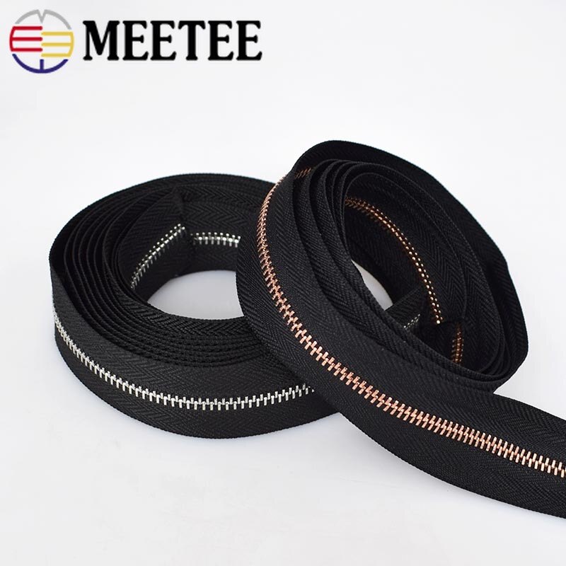 2Yards Eco-friendly 3# Metal Zipper For Sewing DIY Zipper Repair Clothes Zippers Sports Coat Bag Garment Clothes Accessories