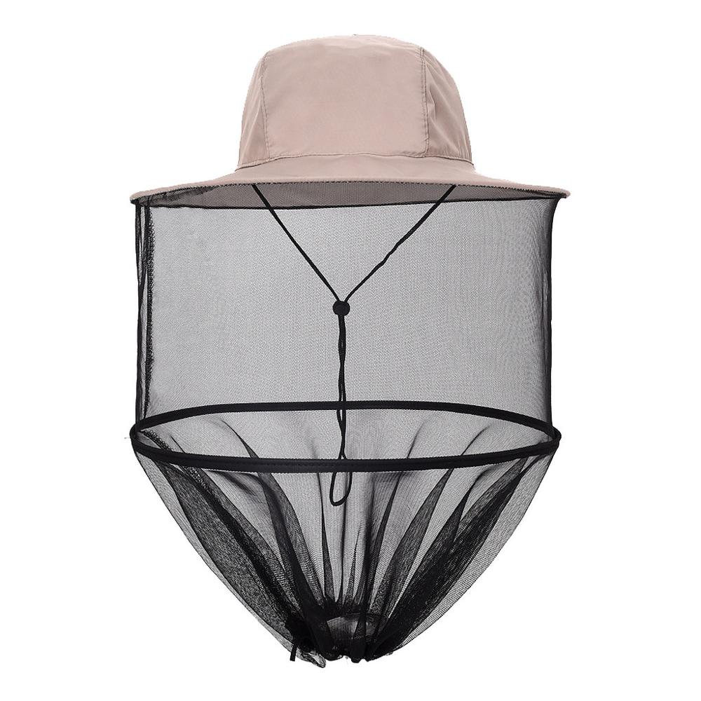 Fisk biavl gaze kasket anti myg solbeskyttelse felt jungle maske ansigts beskytte mesh cover cap hat myggenet hatte: B