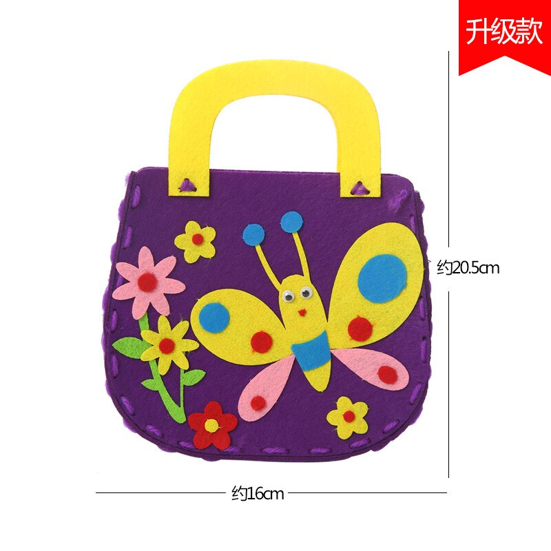 Bolsa de tela con dibujos animados para niños, bolso de mano para guardería, hecho a mano, Material de producción , paquete artesanal: 1
