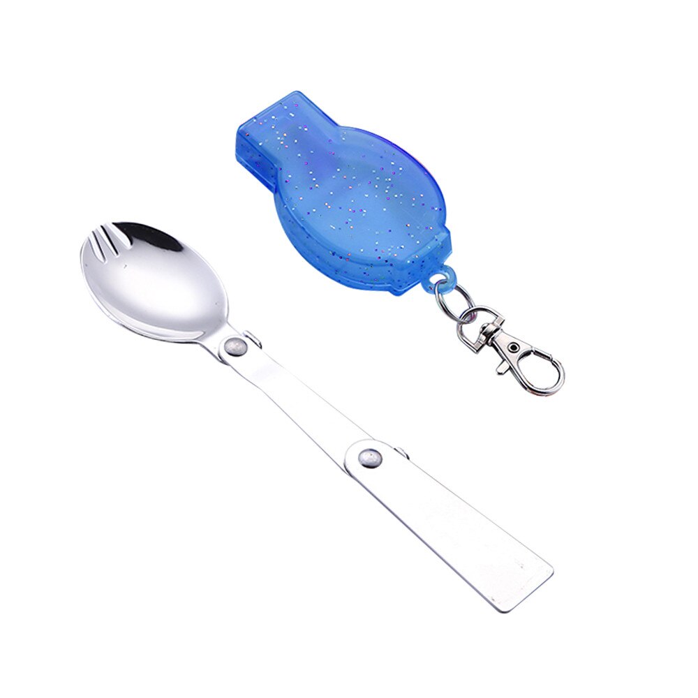 Outdoor Opvouwbare Reizen Camping Gebruiksvoorwerp Roestvrij Pocket Lepel Vork Draagbare Camping Servies Lepel Theelepels: F