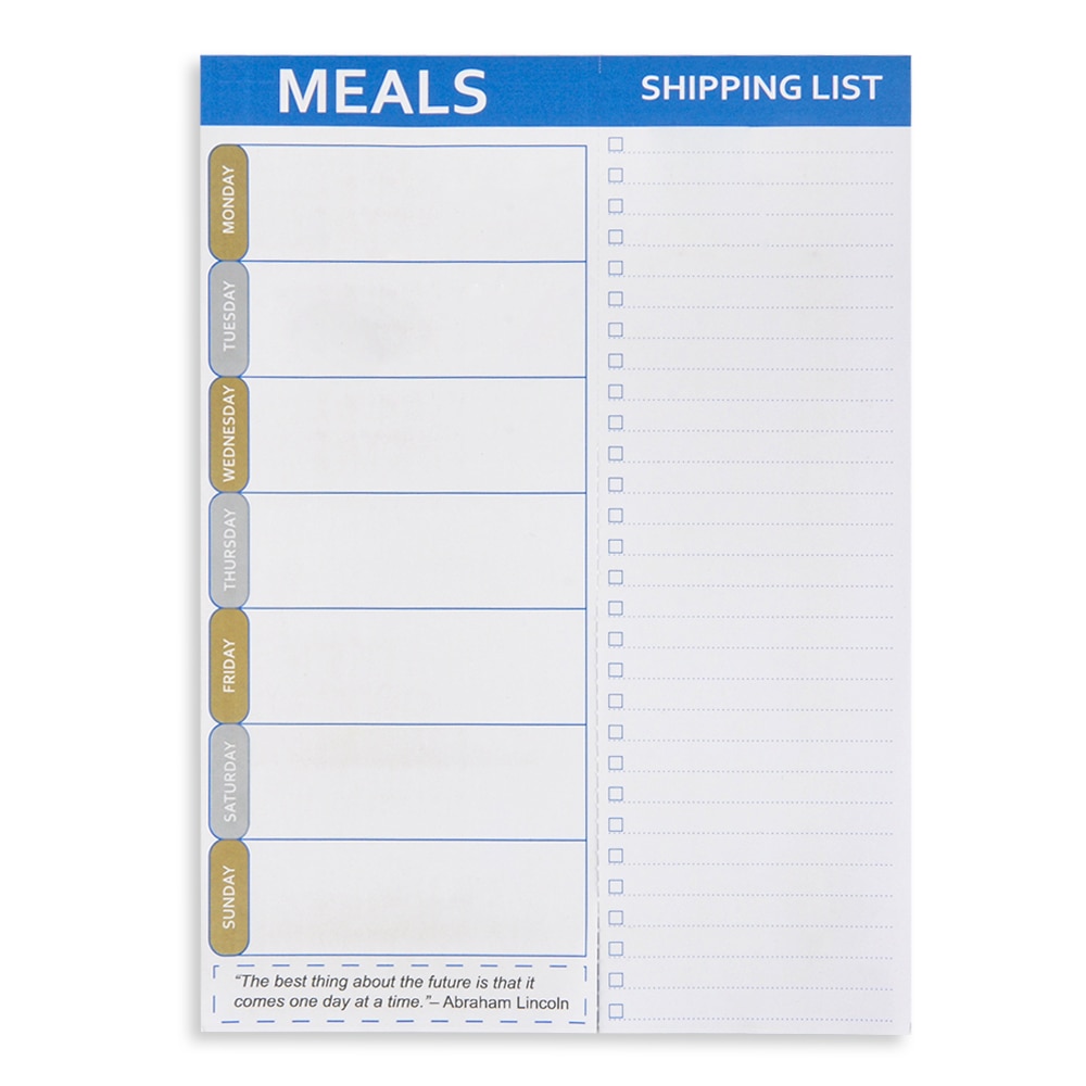 Måltid planner pad og købmand liste magnetisk notesblok , 7 x 10 ”måltid planlægning pad med afrivning indkøbsliste