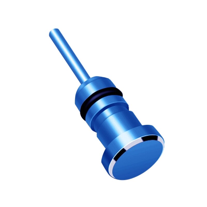 Headphone Jack Dustproof Accessories Charging Ports Protector Anti Dust Plug Portable Metal Dust Stopper Card Retrieve: Blue