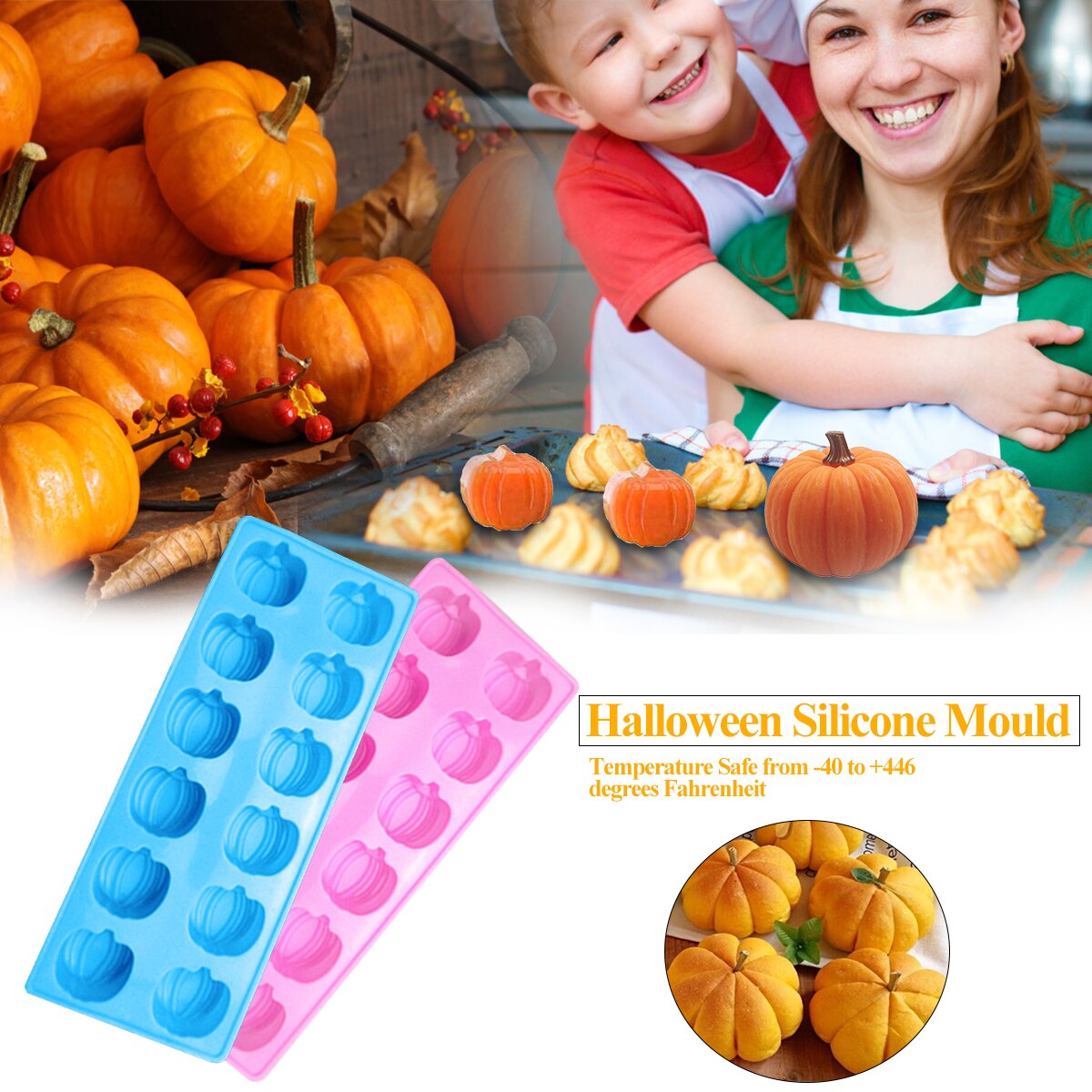 1Pc Halloween Silicone Mould Pompoen Cake Chocolade Decor Bakvorm Geschikt Cakevorm Decorating Gereedschap Bakken Accessoires