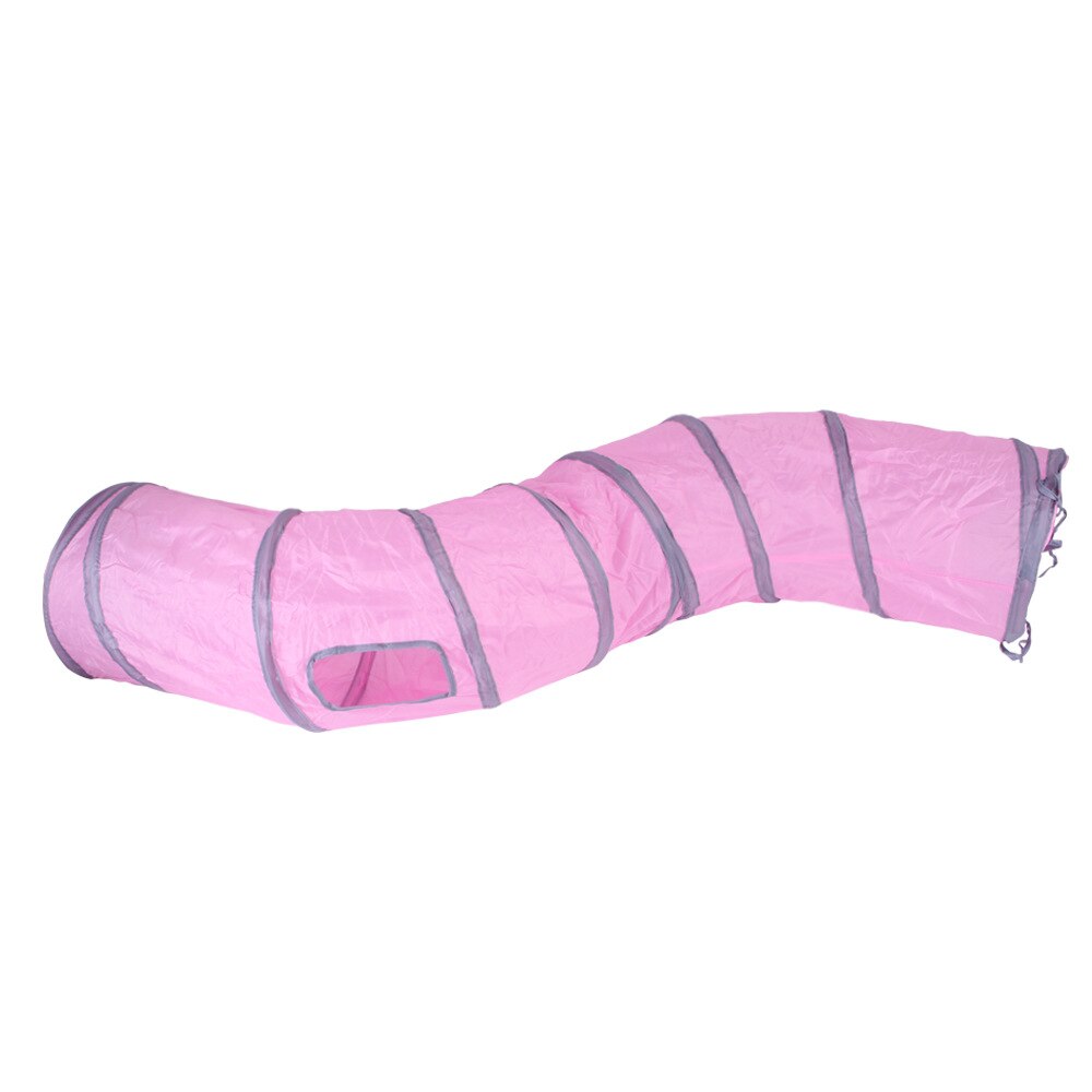 Tunnel pour chat arc-en-ciel en forme de S, en tissu Polyester pliable, canal pour chat, Dragon roulant, jouet pour animaux de compagnie, furet: E