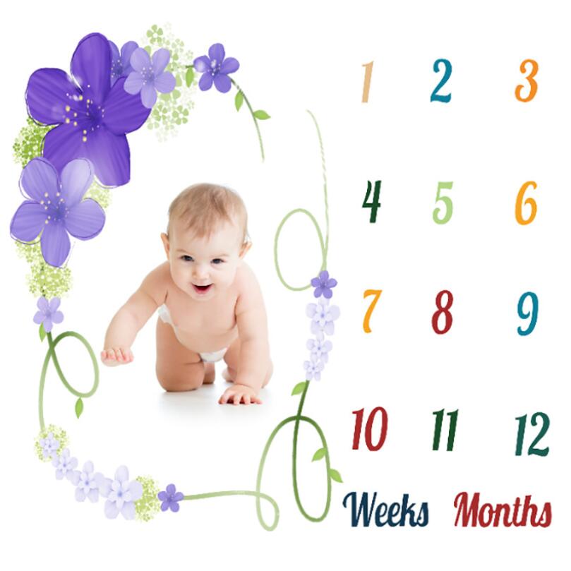 Baby Milestone Foto Props Achtergrond Dekens Dier Patroon Baby Speelmatten Achtergrond Doek Kalender Foto Accessoires Nordic