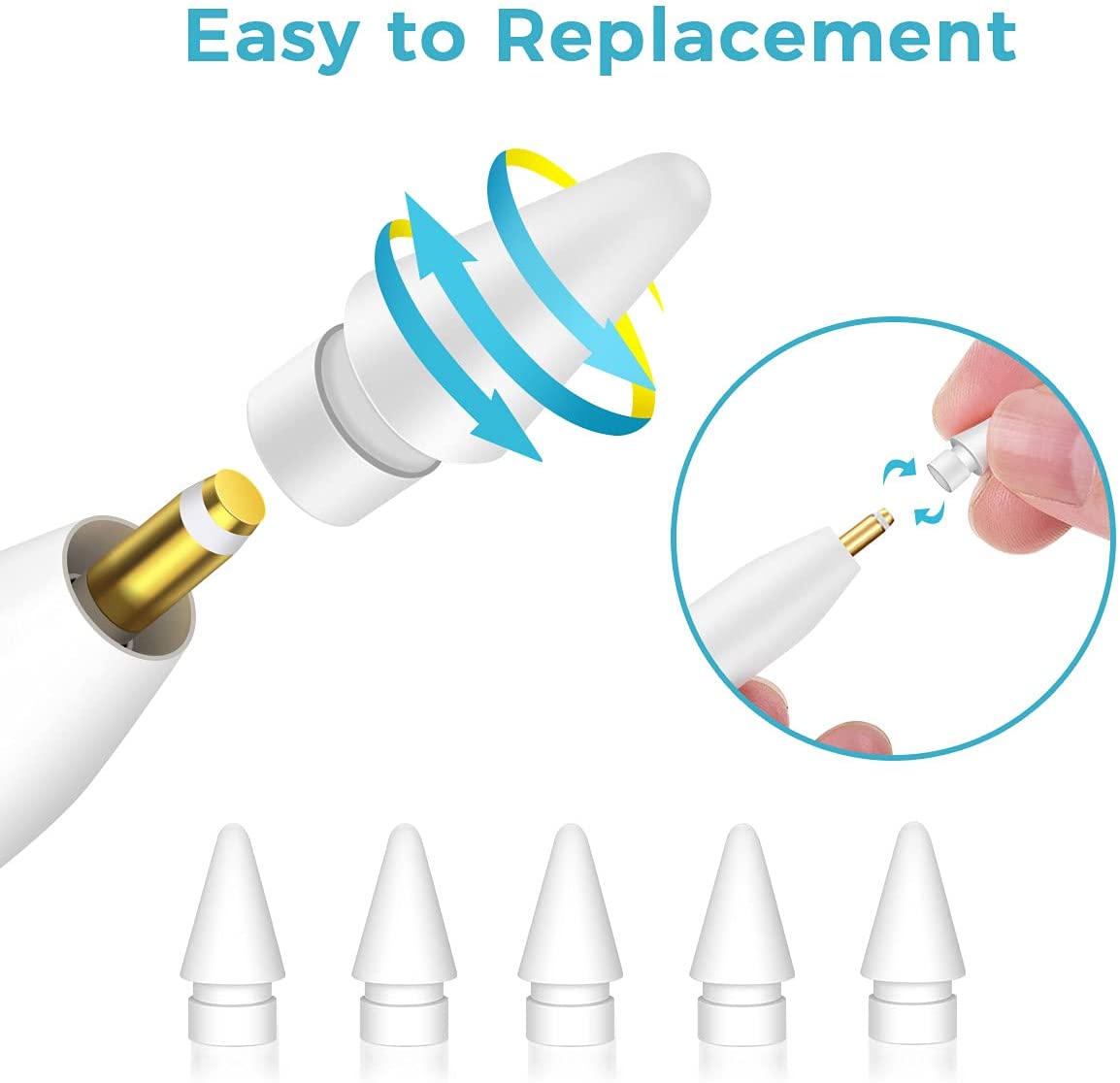Tip for Apple Pencil Tip Nib for Apple Pencil 1st 2nd Generation Soft &amp; Hard Nib for iPad Pencil Tip Used for 4 Years