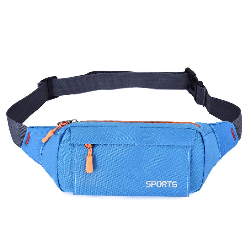 Brivilas waist pack women running waterproof waist bag mobile phone holder men gym fitness travel pouch belt pink chest bags: blue