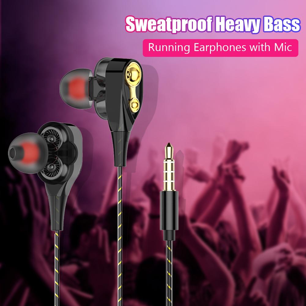 Roreta Dual Driver Stereo Bekabelde Oortelefoon Universele 3.5Mm Hoge Bass Oordopjes In-Ear Sport Headset Bass Core Dynamische cirkel Headest