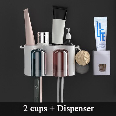 Badkamer Accessoires Tandenborstelhouder Badkamer Decor Tandpasta Dispenser Badkamer Organizer Accessoires Set Met Cup: E Toothbrush Holder