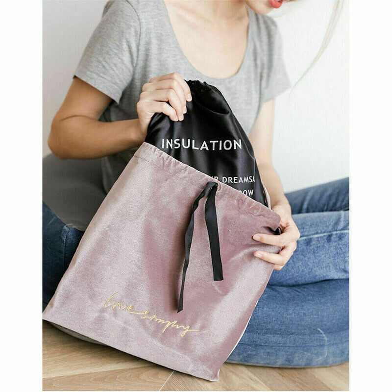 UK Women Velvet Drawstring Bag Girl Sport Backpack School Bag Sack Tote