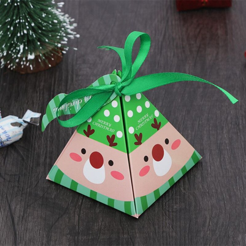 10 st julförpackningspåse godisaskar för barn födelsedag bröllopsfavoritlåda förpackning papperspåsar tillbehör för evenemang julfest: Grön