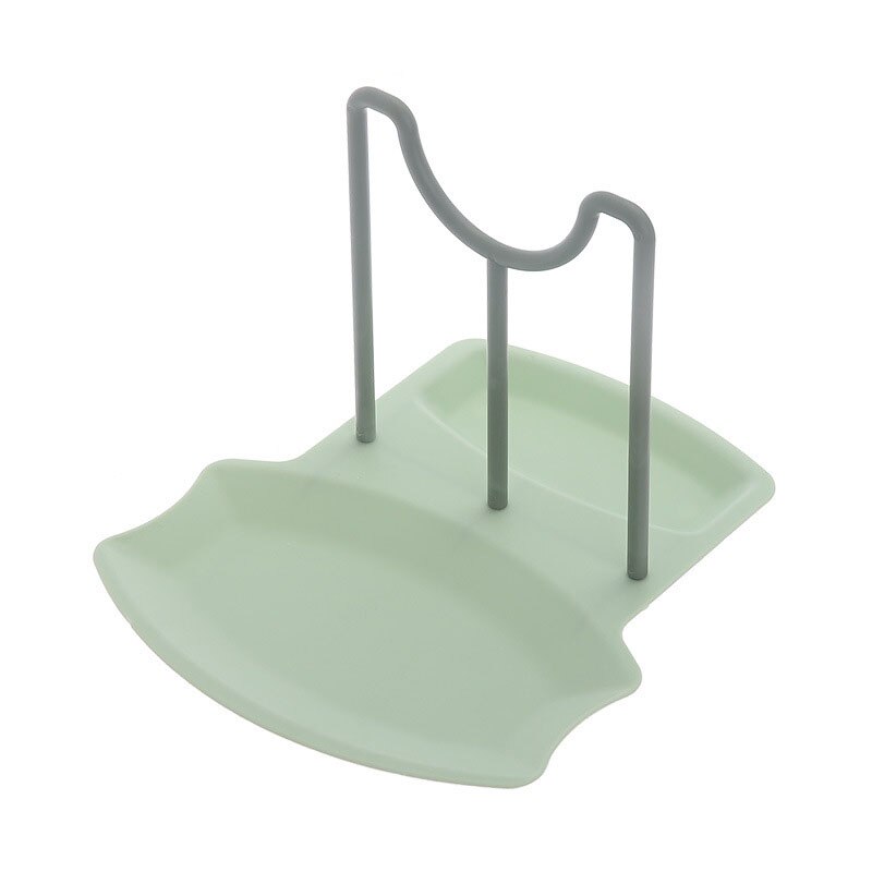 Spoon Rest and Pot Lid Holder Removable Pan Pot Cover Lid Rack Shelf Stand Holder Utensil Rest Organizer Storage Kitchen Tool: green-A