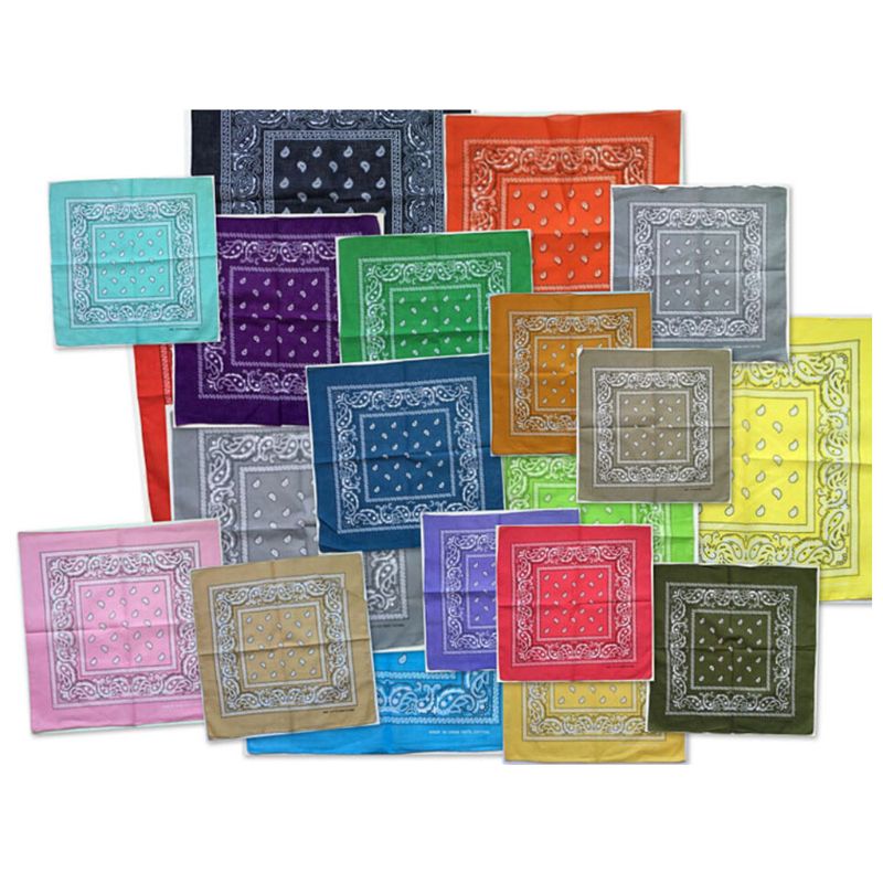 20 Colors Novelty Bandanas Paisley Print Cowboy Bandana Handkerchiefs Scarves