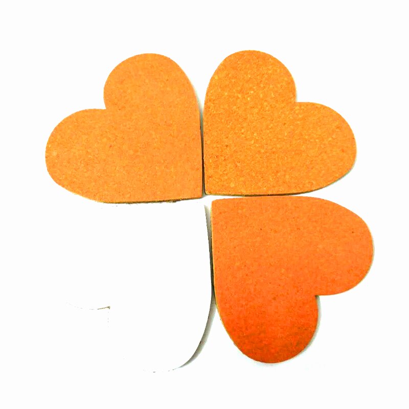 4 Stks/set Hart Sharp Oranje Kurk Hout Prikbord Phellem Kurk Houten Bulletin Board Enkele Zachte Houten Muur Board Met sticker