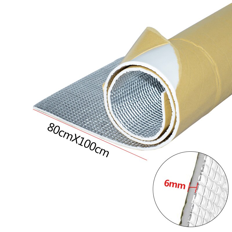Pare-feu de voiture 6mm 50cm x 30cm | Pare-feu, porte de plafond, feuille d'aluminium, pare-feu automobile, amortissement et isolation thermique: 80cmX100cm Heat